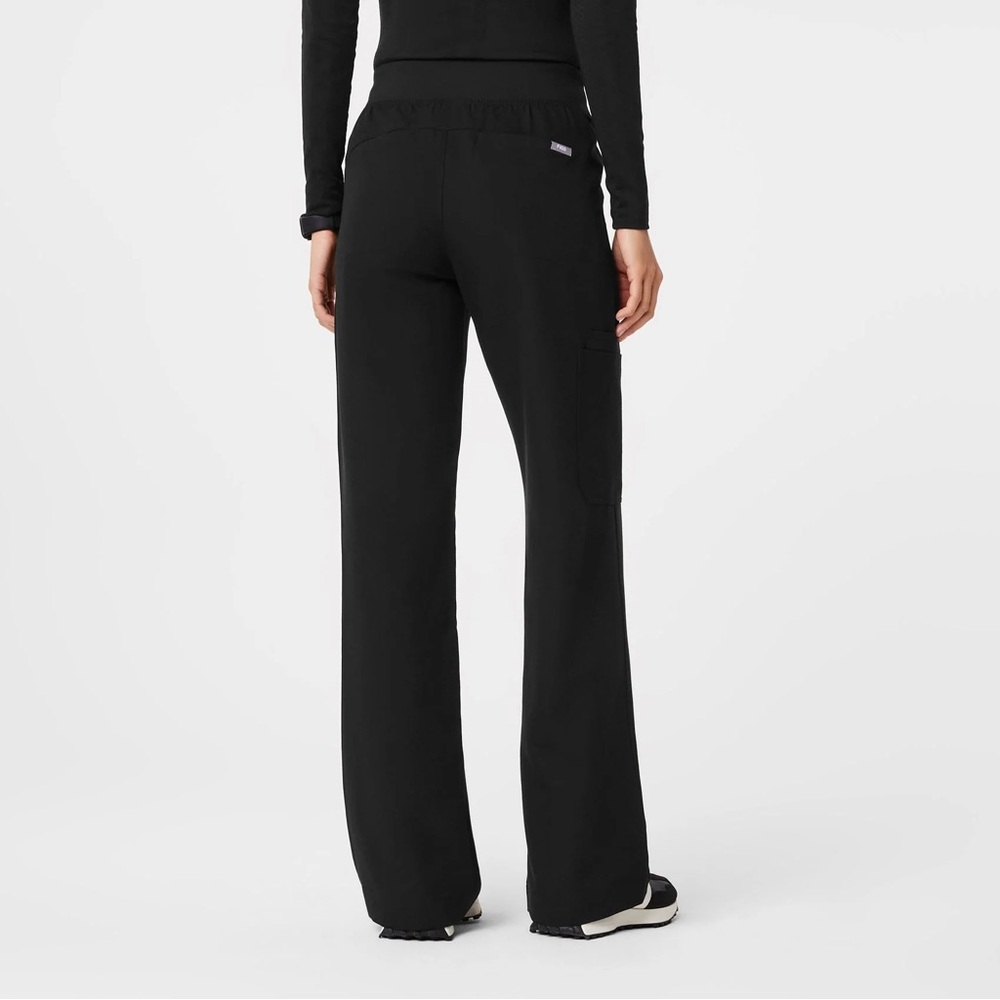 Figs Wide Leg Scrub Pants in Black
